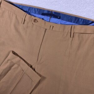 NEW Incotex Modern Fit Pattern M Mens 38X32 BROWN Flat Front Cuffed Dress Pants